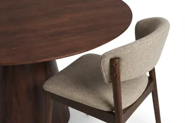 Siena Matgrupp runt 150 cm Valnöt med 6 Nala Matstolar - Valnöt - Möbler - Bord & matgrupp - Matgrupp