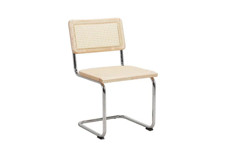 Siena Matgrupp runt 150 cm Vitlaserad med 6 Build Matstolar - Vitlaserad/Natur/krom - Möbler - Bord & matgrupp - Matgrupp