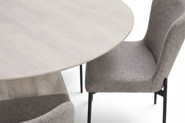 Siena Matgrupp runt 150 cm Vitlaserad med 6 Elsie Matstolar - Vitlaserad ek - Möbler - Bord & matgrupp - Matgrupp
