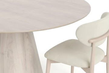 Siena Matgrupp runt 150 cm Vitlaserad med 6 Molly Matstolar - Vitlaserad - Möbler - Bord & matgrupp - Matgrupp