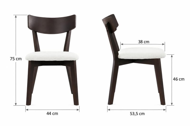 Siena Rund Matgrupp 150 cm – Matbord med 6 Amelia Matstolar med Dyna i Trä med Rökt Ek-utseende - Mörkbrun - Möbler - Bord & matgrupp - Matgrupp