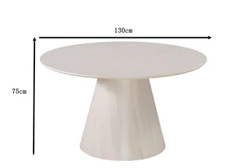 Siena Runt Matbord 130 cm i Trä med Vitlaserad Ek-utseende - Vit - Möbler - Bord & matgrupp - Matbord & köksbord