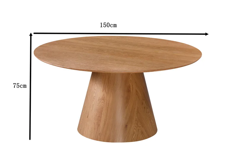 Siena Stort Matbord Runt 150cm Fanér - Ek - Möbler - Bord & matgrupp - Matbord & köksbord