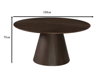 Siena Stort Matbord Runt 150cm Fanér - Mörkbrun Rökt ek - Möbler - Bord & matgrupp - Matbord & köksbord