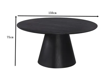 Siena Stort Matbord Runt 150cm Fanér - Svart - Möbler - Bord & matgrupp - Matbord & köksbord