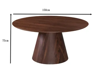 Siena Stort Matbord Runt 150cm Fanér - Valnöt - Möbler - Bord & matgrupp - Matbord & köksbord