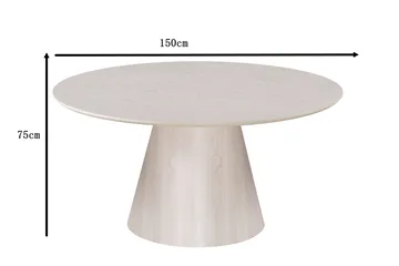 Siena Stort Matbord Runt 150cm Fanér - Vitpigmenterat - Möbler - Bord & matgrupp - Matbord & köksbord