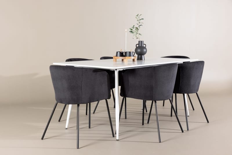 Silar Matbord 180x90 cm med 6 Berit Karmstol