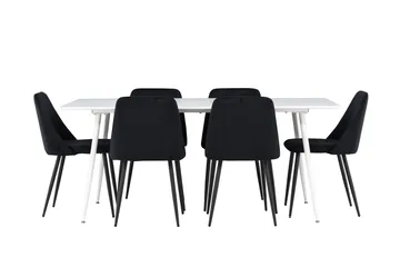 Silar Matbord 180x90 cm med 6 Night Matstol - Möbler - Bord & matgrupp - Matgrupp