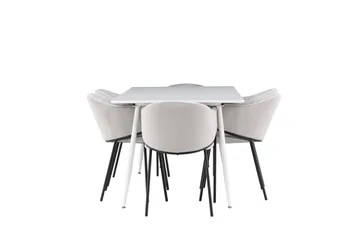 Silar Matgrupp 180 cm Rektangulär med 6 Evelina stolar - Vit/Grå - Möbler - Bord & matgrupp - Matgrupp