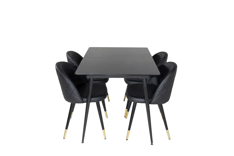 Silar Matgrupp Förlängningsbar 120 cm Rektangulär med 4 Velvet stolar