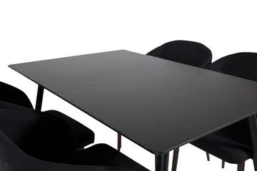 Silar Rektangulär Matgrupp 120-160 cm med 4 Arch Matstolar - svart - Möbler - Bord & matgrupp - Matgrupp