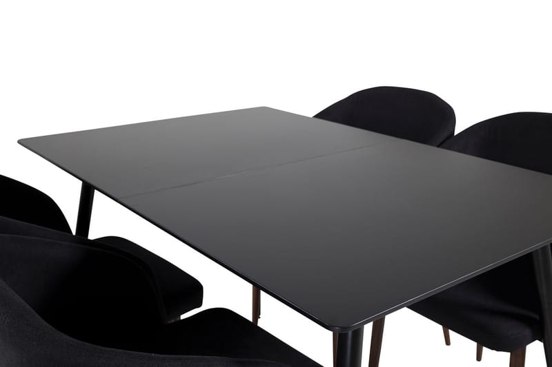 Silar Rektangulär Matgrupp 120-160 cm med 4 Arch Matstolar - svart - Möbler - Bord & matgrupp - Matgrupp