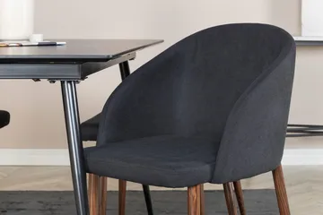 Silar Rektangulär Matgrupp 120-160 cm med 4 Arch Matstolar - svart - Möbler - Bord & matgrupp - Matgrupp
