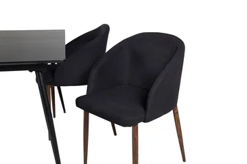 Silar Rektangulär Matgrupp 120-160 cm med 4 Arch Matstolar - svart - Möbler - Bord & matgrupp - Matgrupp