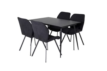 Silar Rektangulär Matgrupp 120-160 cm med 4 Gemma Matstolar - svart - Möbler - Bord & matgrupp - Matgrupp