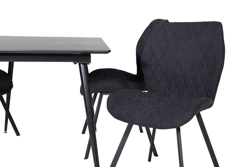 Silar Rektangulär Matgrupp 120-160 cm med 4 Gemma Matstolar - svart - Möbler - Bord & matgrupp - Matgrupp