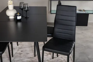 Silar Rektangulär Matgrupp 120-160 cm med 4 Slim Matstolar - svart - Möbler - Bord & matgrupp - Matgrupp