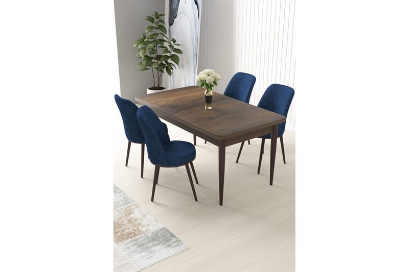 Sivaji Matgrupp 4-sits - Brun/Navy - Möbler - Bord & matgrupp - Matgrupp