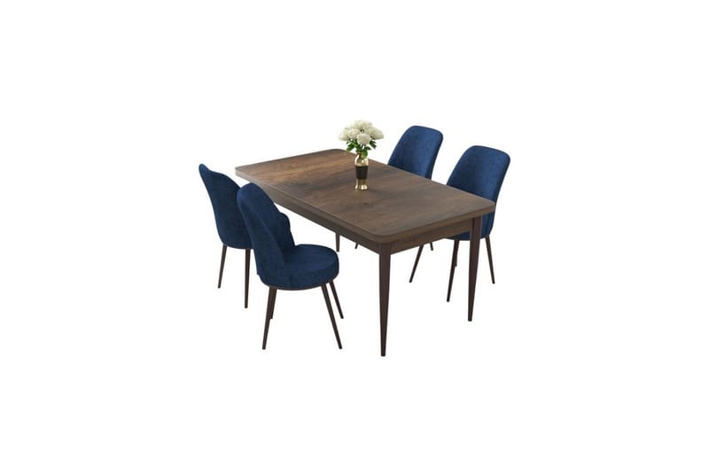 Sivaji Matgrupp 4-sits - Brun/Navy - Möbler - Bord & matgrupp - Matgrupp