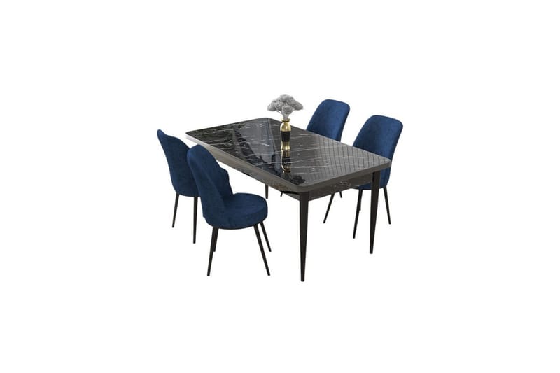 Sivaji Matgrupp 4-sits - Svart/Navy - Möbler - Bord & matgrupp - Matgrupp