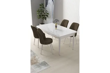 Sivaji Matgrupp 4-sits - Vit/Brun - Möbler - Bord & matgrupp - Matgrupp