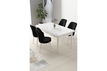 Sivaji Matgrupp 4-sits - Vit/Svart - Möbler - Bord & matgrupp - Matgrupp