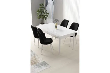 Sivaji Matgrupp 4-sits - Vit/Svart - Möbler - Bord & matgrupp - Matgrupp