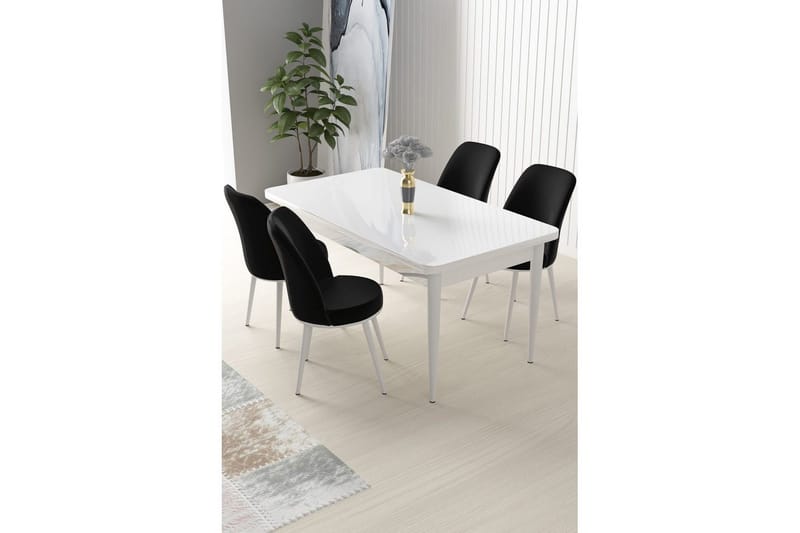 Sivaji Matgrupp 4-sits - Vit/Svart - Möbler - Bord & matgrupp - Matgrupp