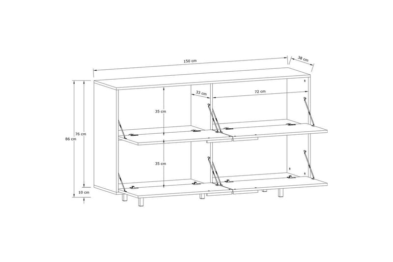 Skänk Alberto Vit - Vit - Förvaring - Förvaringsmöbler - Sideboard & skänk