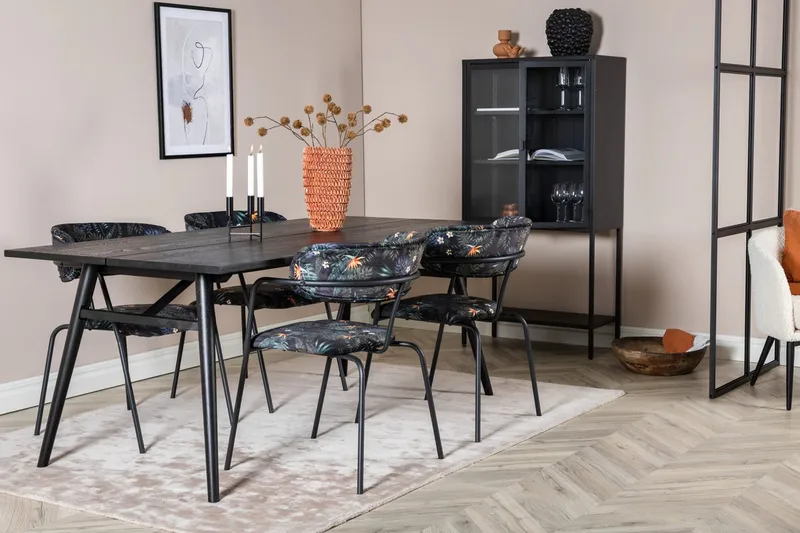 Sleek Matbord 195 cm Förlängningsbart med 4 Arrow Fåtölj