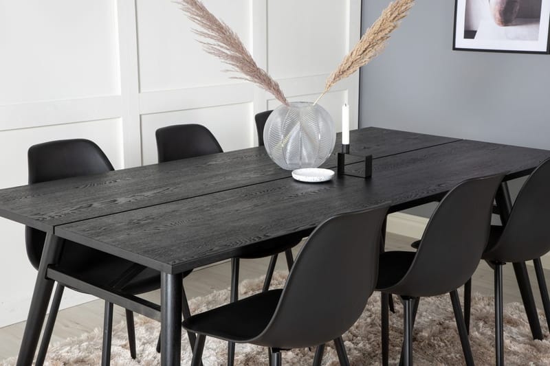 Sleek Matbord 195 cm Förlängningsbart med 6 Polar Matstol - Möbler - Bord & matgrupp - Matgrupp