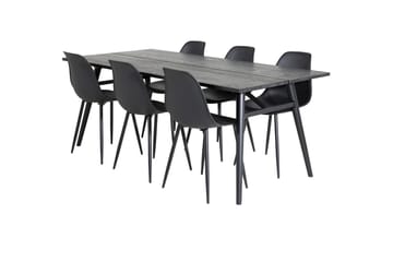 Sleek Matbord 195 cm Förlängningsbart med 6 Polar Matstol - Möbler - Bord & matgrupp - Matgrupp