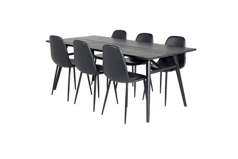 Sleek Matbord 195 cm Förlängningsbart med 6 Polar Köksstol - Möbler - Bord & matgrupp - Matgrupp