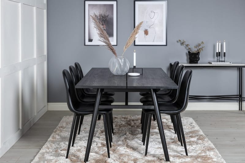 Sleek Matbord 195 cm Förlängningsbart med 6 Polar Köksstol - Möbler - Bord & matgrupp - Matgrupp