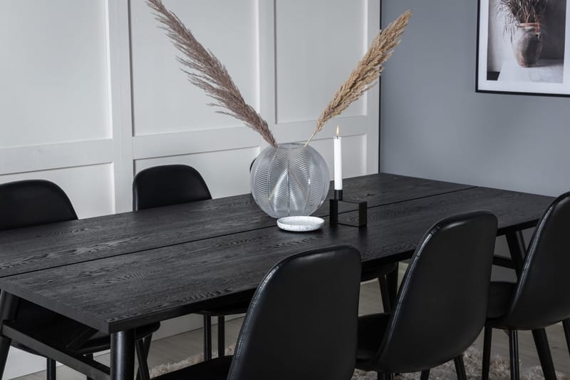 Sleek Matbord 195 cm Förlängningsbart med 6 Polar Köksstol - Möbler - Bord & matgrupp - Matgrupp