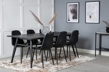 Sleek Matbord 195 cm Förlängningsbart med 6 Polar Köksstol - Möbler - Bord & matgrupp - Matgrupp