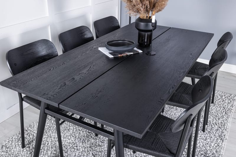 Sleek Matbord 195 cm Förlängningsbart med 6 Polly Matstol - Möbler - Bord & matgrupp - Matgrupp