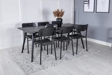 Sleek Matbord 195 cm Förlängningsbart med 6 Polly Matstol - Möbler - Bord & matgrupp - Matgrupp