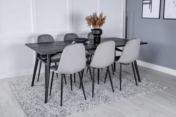 Sleek Matbord 195 cm Förlängningsbart med 6 Polar Köksstol - Möbler - Bord & matgrupp - Matgrupp