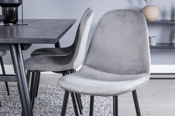 Sleek Matgrupp Förlängningsbar 195 cm Rektangulär med 6 Polar stolar - Svart - Möbler - Bord & matgrupp - Matgrupp