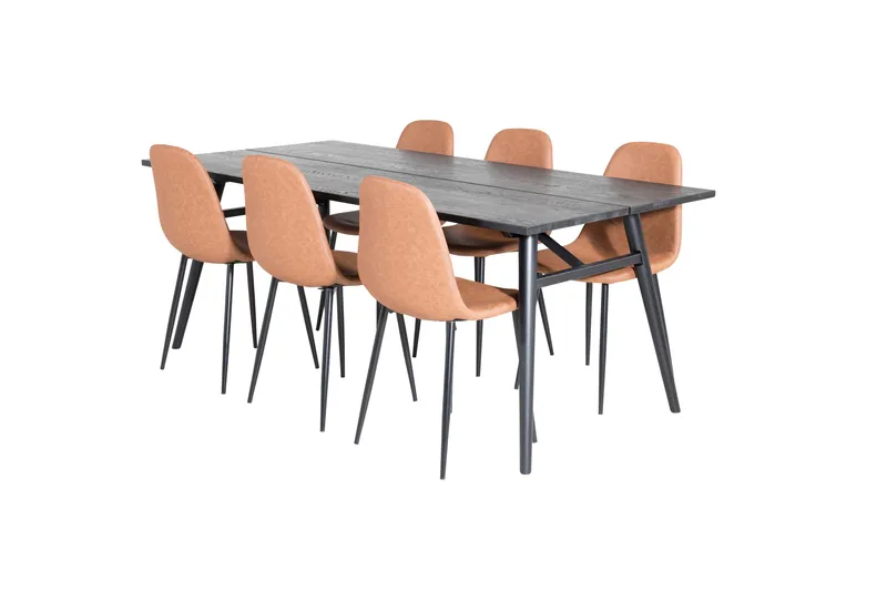 Sleek Matgrupp Förlängningsbar 195 cm Rektangulär med 6 Polar stolar - Möbler - Bord & matgrupp - Matgrupp
