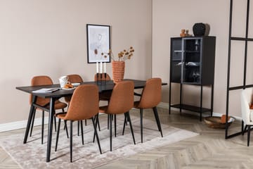 Sleek Matgrupp Förlängningsbar 195 cm Rektangulär med 6 Polar stolar - Möbler - Bord & matgrupp - Matgrupp