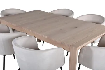 Slider Matgrupp Förlängningsbar 170 cm Rektangulär med 6 Berit stolar - Beige - Möbler - Bord & matgrupp - Matgrupp