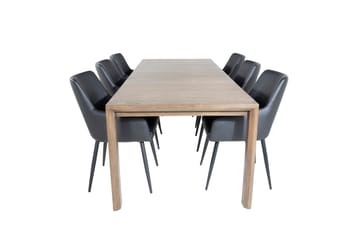 Slider Matgrupp Förlängningsbar 170 cm Rektangul�är med 6 Comfort stolar - Svart - Möbler - Bord & matgrupp - Matgrupp