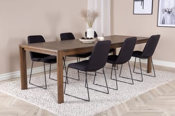 Slider Matgrupp Förlängningsbar 170 cm Rektangulär med 6 Muce stolar - Svart - Möbler - Bord & matgrupp - Matgrupp