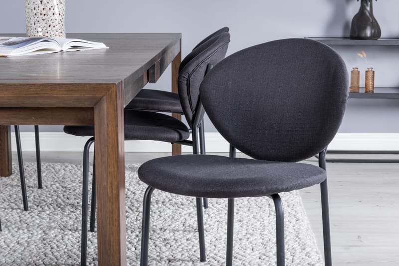 Slider Matgrupp Förlängningsbar 170 cm Rektangulär med 6 Vault stolar - Svart - Möbler - Bord & matgrupp - Matgrupp