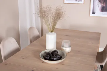 Slider Matgrupp Förlängningsbar 170 cm Rektangulär med 6 Polar stolar - Beige - Möbler - Bord & matgrupp - Matgrupp