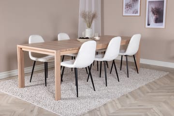 Slider Matgrupp Förlängningsbar 170 cm Rektangulär med 6 Polar stolar - Svart - Möbler - Bord & matgrupp - Matgrupp