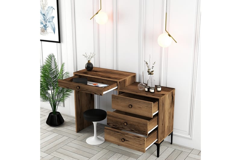 Sminkbord Ameias 124x84,7 cm Brun - Hanah Home - Möbler - Bord & matgrupp - Sminkbord & toalettbord